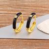 Nidin New Minimalist Candy Colors Enamel Round Hoop Earrings for Women Zircon Piercing Cartilage Huggie Ear Jewelry Wedding Gift