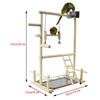 Parrot Playstand Bird Plays Stand Cockatiel Playground Wooden Perch Gym Playground Ladder with Metal Feeder Plate Toy