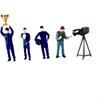 4 Pieces 1/64 Scale Miniature Figure Resin Figurines Figurine Decor Realistic