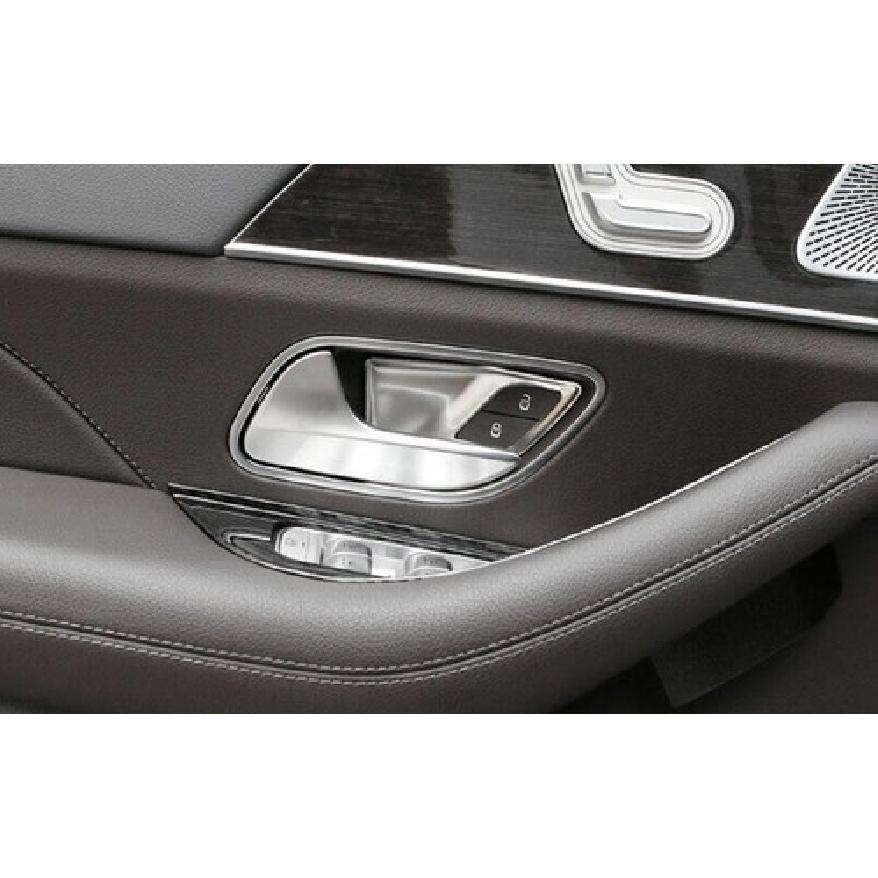 For Benz GLE GLS - Silver Titanium Car Inner Door Handle Bowl Decor Trim