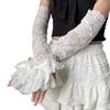 Punk Fingerless Gloves Lace Wrist Gloves Bride Wrist Warmer Gloves for Halloween Masquerades Proms Gloves
