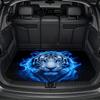1Pcs Blue Flame White Tiger Car Trunk Mat with Anti Slip Cargo Liner Waterproof Rear Storage Protector Floor Mat for SUV Sedan V