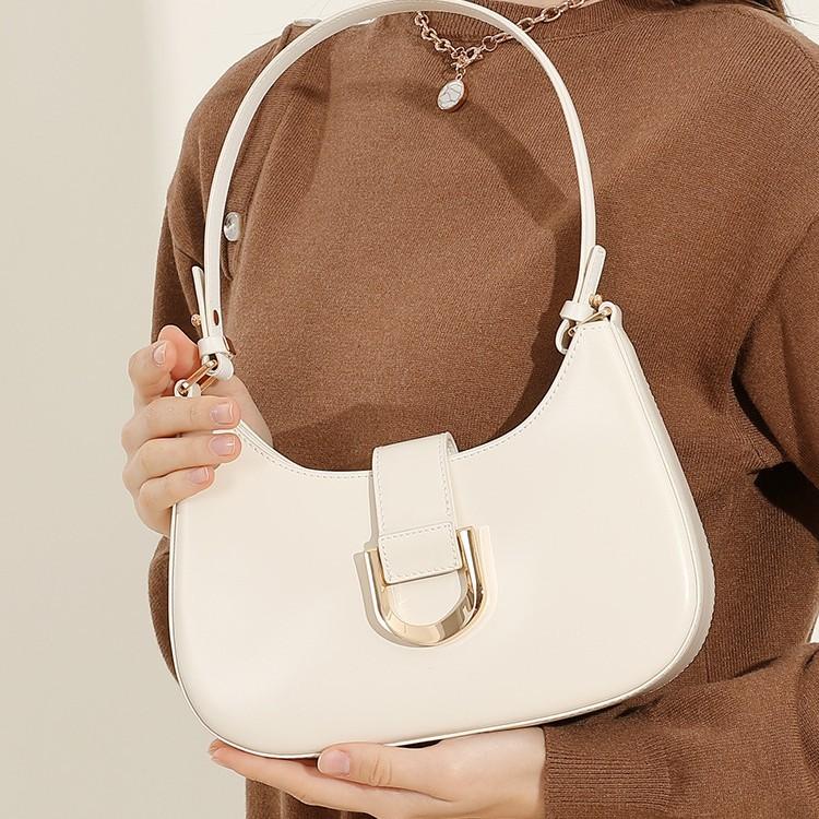 Módní dojíždějící taška přes rameno Hovězí kůže Podpažní taška Texturovaná Všestranná Šikmá přes tělo Dámská taška