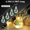 13.78FT Christmas Snow Globe Lights, 10 LED Bulbs Lights for Christmas Tree, Battery Powered String Lights with Pine Needles, Snow & Berries, for