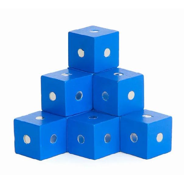 Montessori 2*2*2cm Square Cube Rainbow Magnetic Blocks Building Assembling Blocks Educational Wooden Toys for Kids