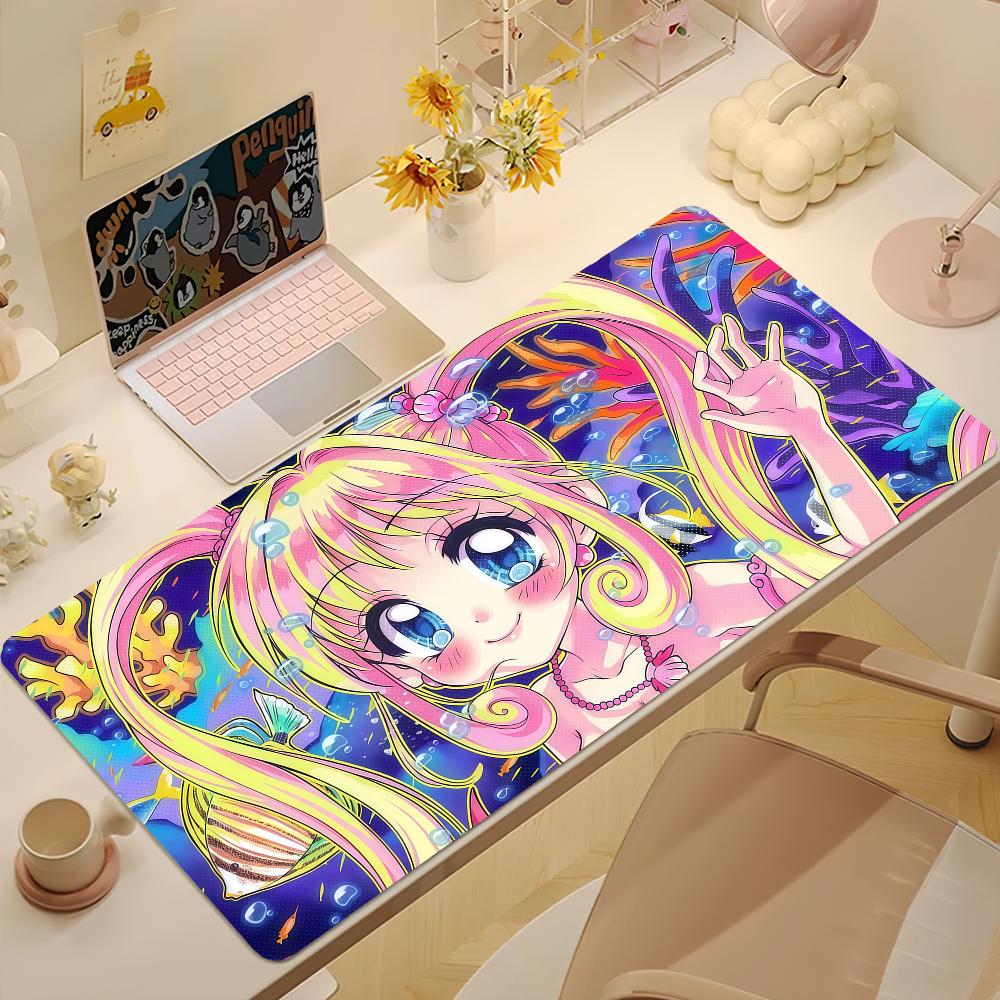 Anime Mmermaid Melody Mouse Pad Large Nonslip Lockedge Desktop Computer Desk Mat Keyboard Writing Mousepad Office Game Student