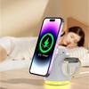 Intelligent 3 In 1 15W Magnetic Fast Charging Station Dock For Phone Earbud Smartwatch Desk Organizers With LED Lighting