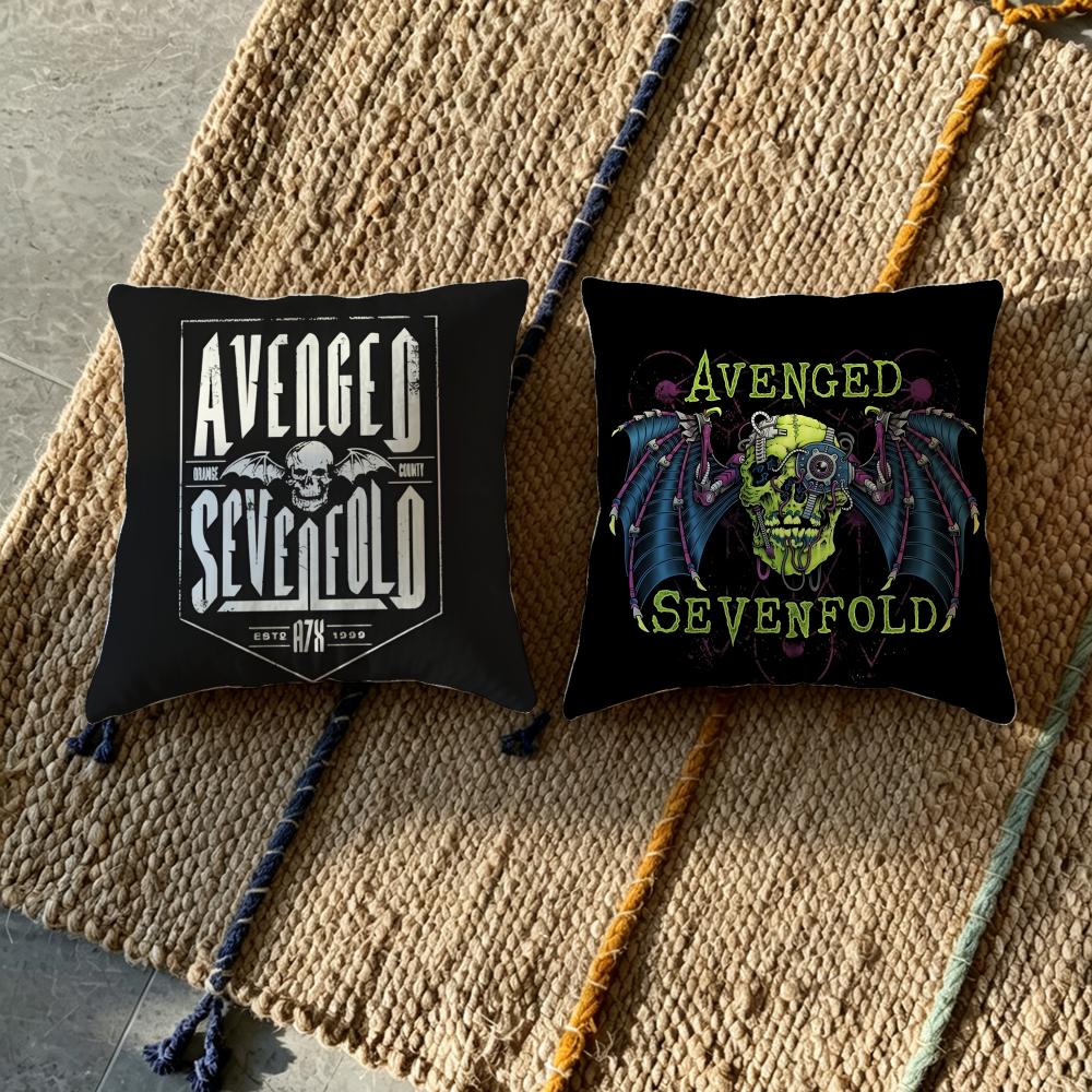 Cushion Cover Cushion Cover Pillowcase, Anti-Mite Invisible Zipper, Linen Sofa Cushion A-Avenged S-Sevenfold