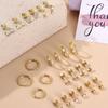 Bobisty 12 Paia Orecchini con Dorso Piatto per Donne Acciaio Chirurgico 316L Orecchini a Bottone Cerchi Set da Impilare Gioielli per Piercing Cartilagine Helix