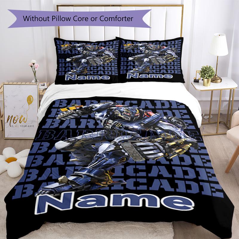 Transformers Fans (23) Customize Your Name Bedding Set Breathable Duvet Cover with Pillowcases Home Decoration Birthday Gift