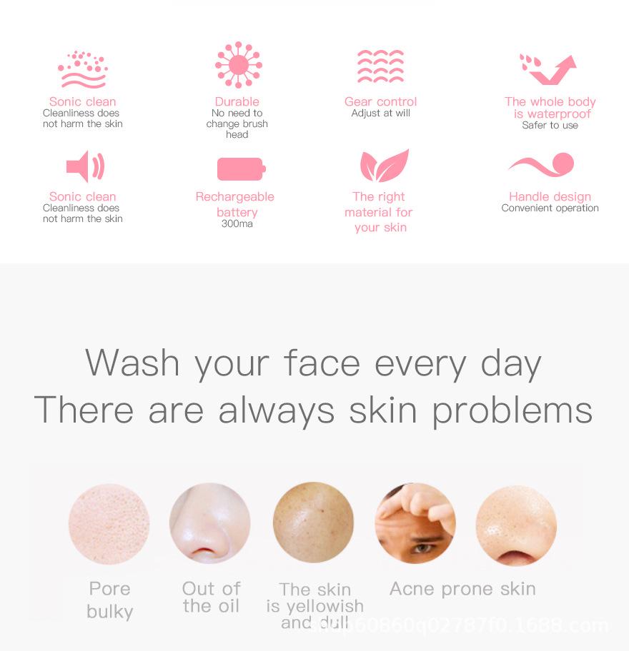 Handheld Electric Silicone Facial Cleansing Brush and Massager