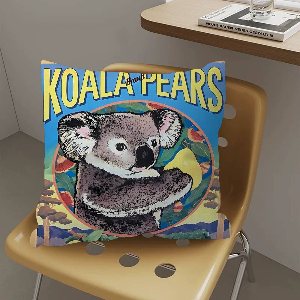 Cute Cartoon Koala Cushion Cover Inches Farmhouse Decor Home Throw Pillow Covers for Couch Decorations
