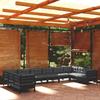 Day and Night - Day and Night Garden Furniture 10 Pieces with Black Pine Wood Cushions
