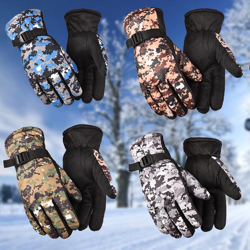 A8 winter men's ski camouflage gloves autumn and winter waterproof and windproof thickened warm and non-slip labor insurance gloves