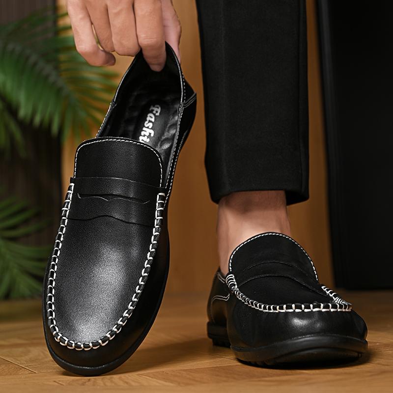 Fashion Men's Loafers Shoes High Quality Leather Men's Comfy Breathable Italian Handmade British Footwear for Men Large Shoes Sizes 46