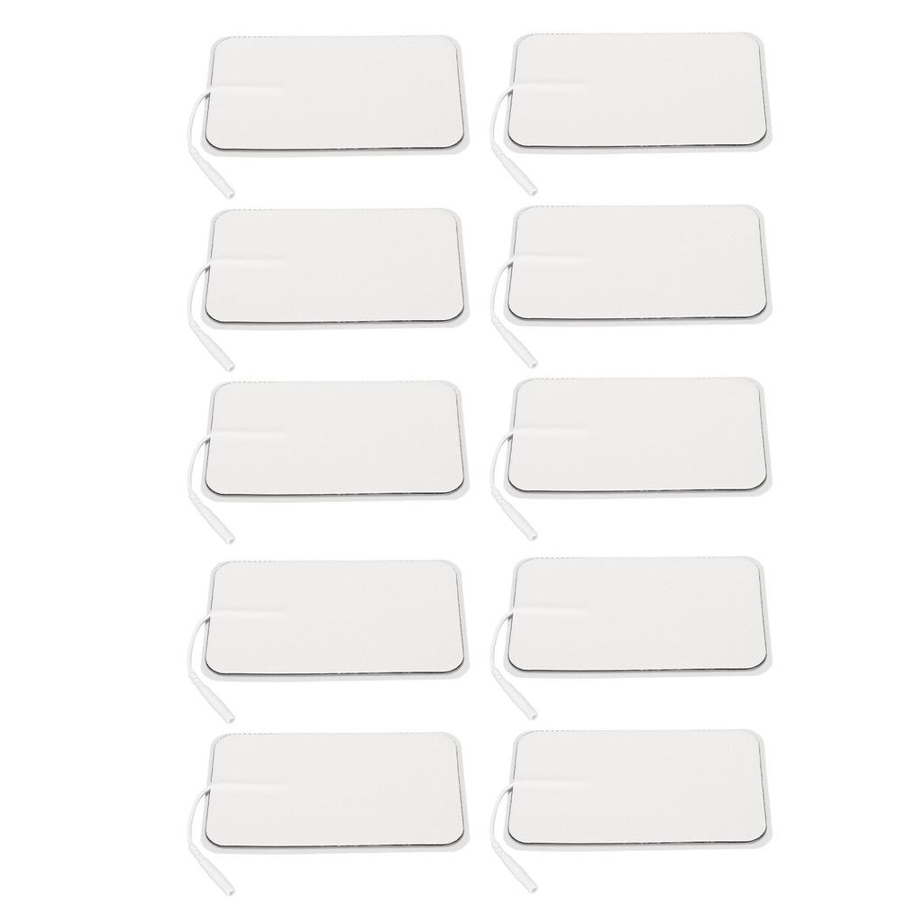 10Pcs TENS Unit Replacement Pads Rectangular Reusable Electrode Patches for Electrotherapy Muscle Stimulator Aperture