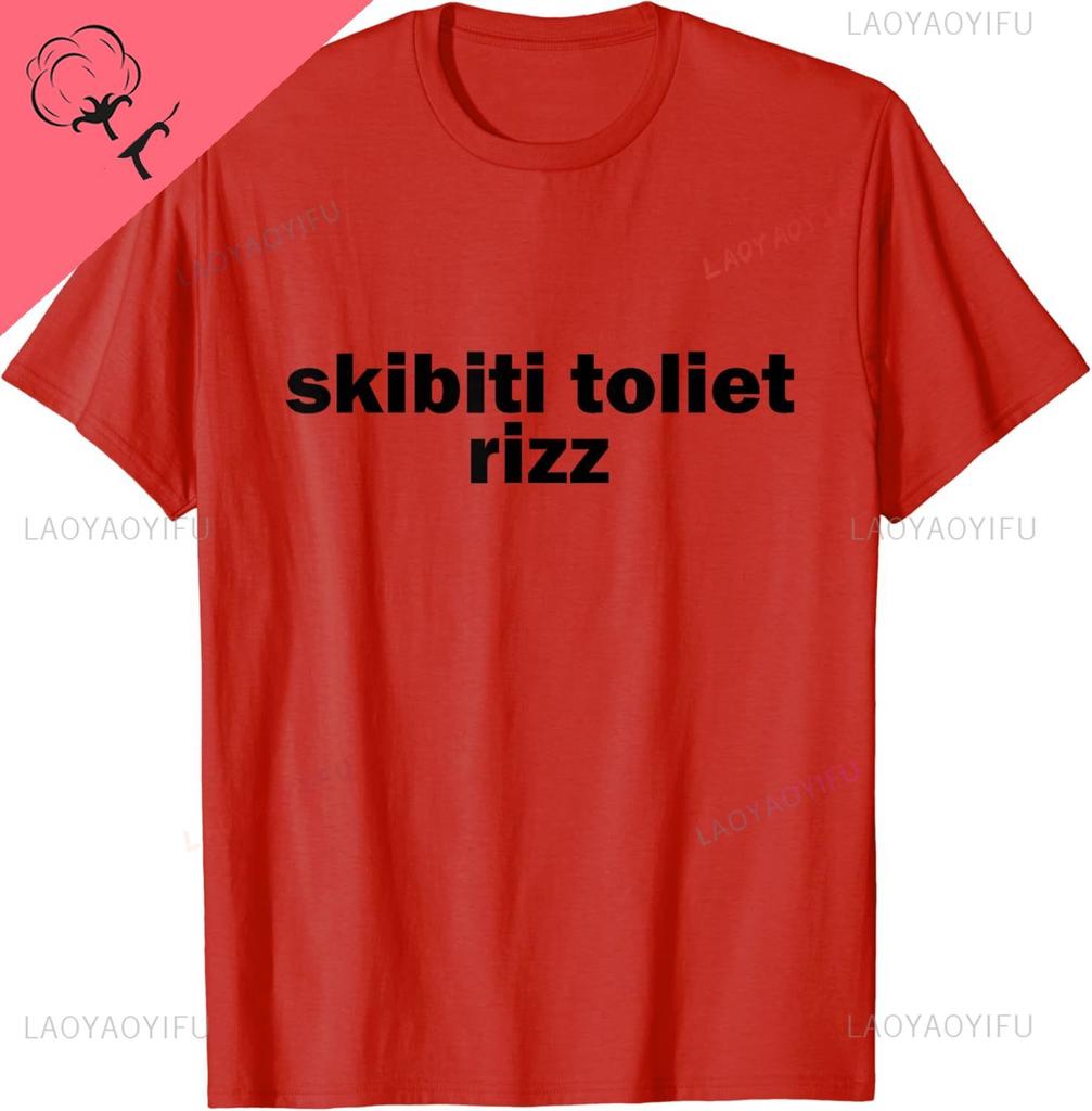 Skibiti Toilet Rizz Funny Viral Influencer Brain Rot Slang T-Shirt Cotton Funny Gifts Unisex Summer Tops Custom Graphic Tshirts