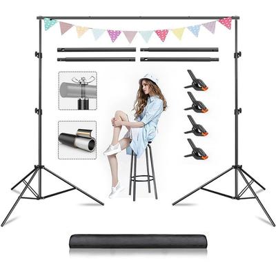 2x3M Strapazierfähiges Studioausrüstung Fotostudio Foto Video Hintergrundständer Verstellbares Hintergrundständer-Kit