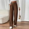 Women's High Waisted Color Flowy Floor-Length Casual Pants for Everyday Wear