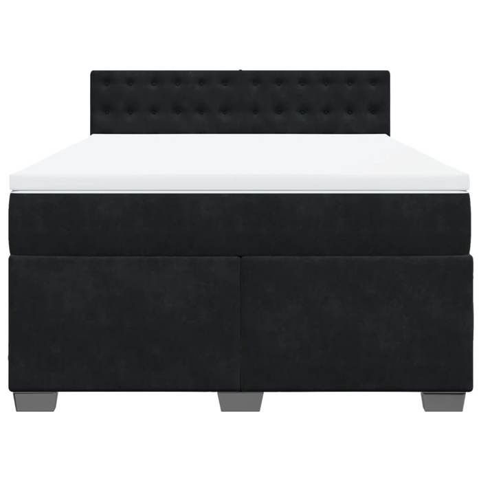 Maison Exclusive - Sommier à lattes de lit avec matelas Noir 140x200 cm Velours
