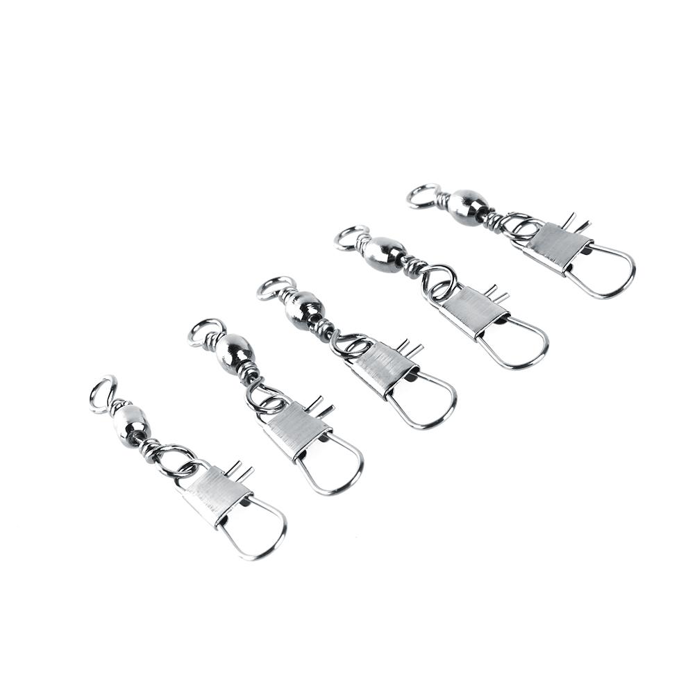 100 x Brass Barrel Swivel Fishing Pin Connector B Solid Rings w  Interlock Snap