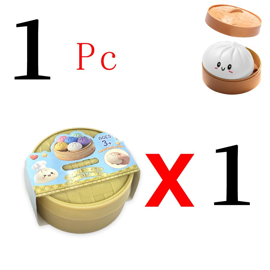 Colorful  Dumpling Squishy - Blind Box Mysecret Bun Fidget Toy Soft Tpr Material Stress Relief Unboxing Surprise Random Style