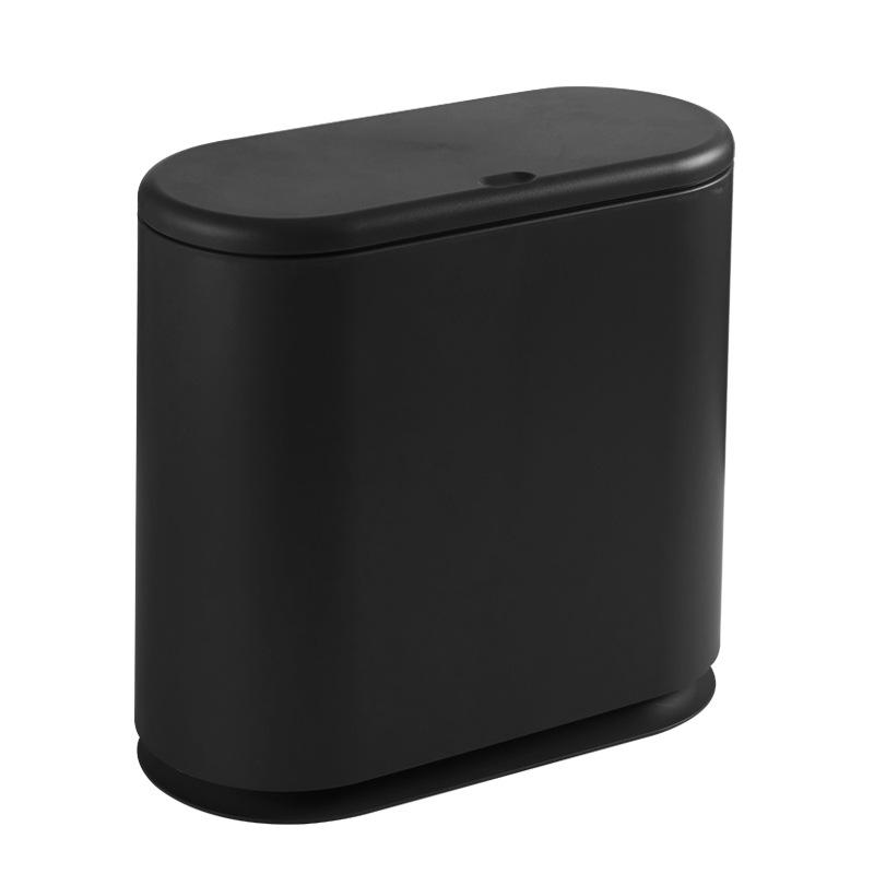 Creative Plastic Wet-Dry Separation Trash Can with Lid and Press-Type Garbage Bag Support.