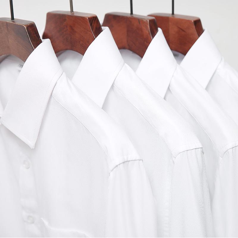 Men's Versatile White Shirt - Long/Short Sleeve, Non-Iron, Striped, Casual To Formal Wear