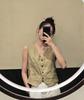 2024 Korean V-Neck Linen Slim Vest: Summer Sleeveless Single-Breasted Top