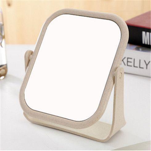 European Style Makeup Mirror Dual Side Rotating Desktop Vanity Mirror with Stand for Dorm