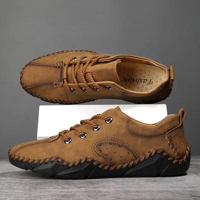 Hand Nähen Männer Split Leder Casual Leder Schuhe Männer Loafer Mokassins Mann Flache Schuhe