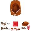 Kids Western Cowboy Hat Glasses Bandana Costume Set With Cotton Fabric For Party Dressup