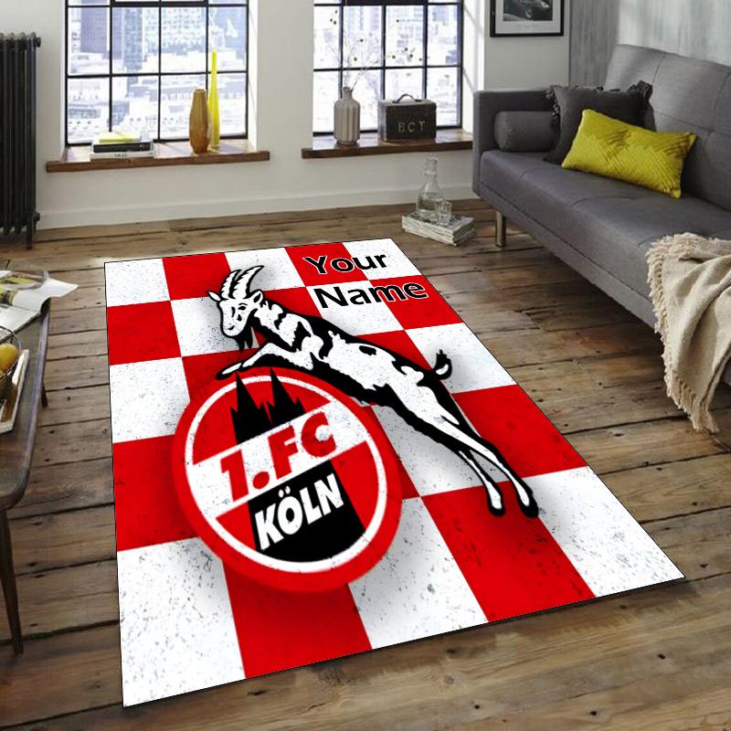 1.FC Kaiserslautern Design Area Rug Personalized Name- Non-Slip, Soft & Cozy Floor Mat for Living Room, Office - Indoor/Outdoor Carpet