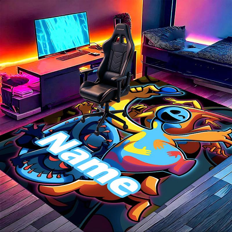 Custom Name Personalized Huggy Wuggy Print Carpet, Versatile Home Decor Rug, for Playroom, Apartment, Balcony, Entryway, Hallway Gift