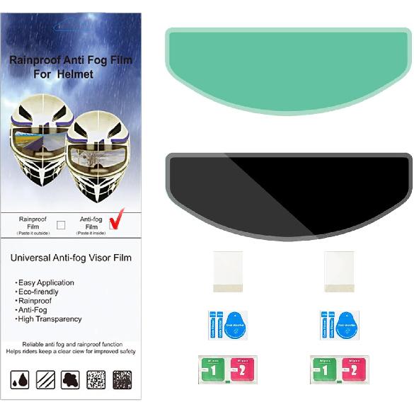 Universal Motorcycle Helmet Visor+Anti Fog Film, Helmet Face Visor,Anti Fog Film,Anti-Glare, Motorcycle Helmet Shield, High Light Transmittance(Visor