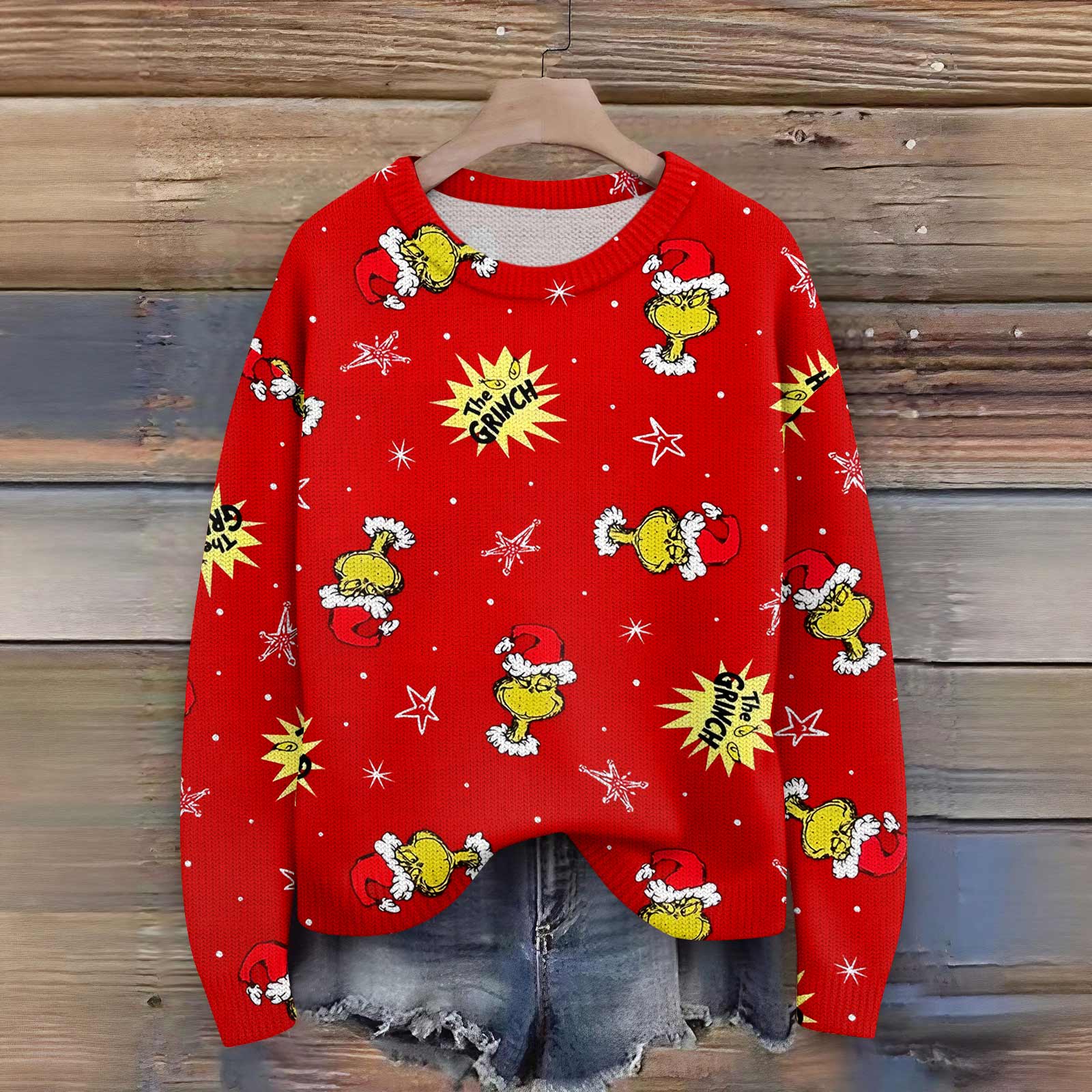 

Пуловеры с длинным рукавом для женщин, с круглым вырезом, повседневные, милые, с принтом, вязаные, оверсайз L