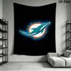 Miami Dolphins Wandteppich Ästhetisches Wandbehang Gedruckter Stoffdecke Dekorative Wandteppiche für Schlafzimmer Wohnzimmer Heimdekoration