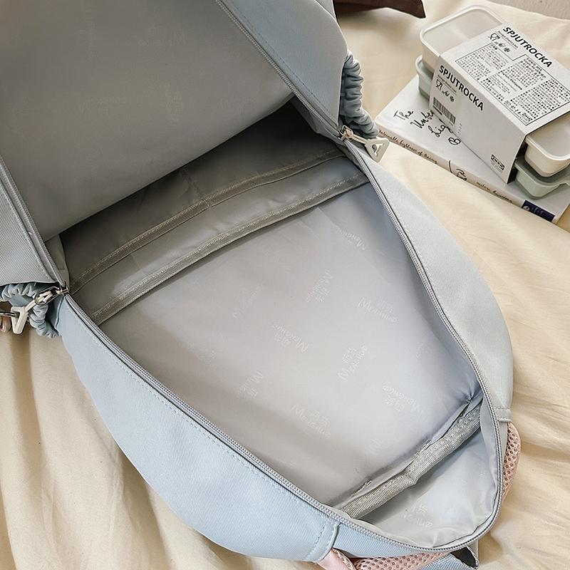 Color Block Junior High School Student Schoolbag Women's Large Capacity Travel Backpack Student Backpack