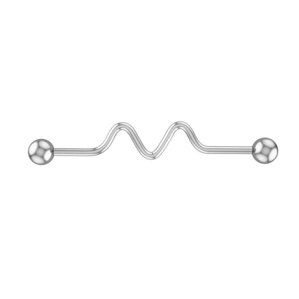 1 Stück Stahl Industrielles Ohrpiercing Industrielle Barbells Stange Gerüst Ohrknorpel Helix 14G Gold Silber Körperschmuck