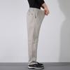 Spring Autumn Men's Clothing Pockets Button Elastic High Waisted Fashionable Casual Straight Pencil Cargo Trousers Vintage Pants