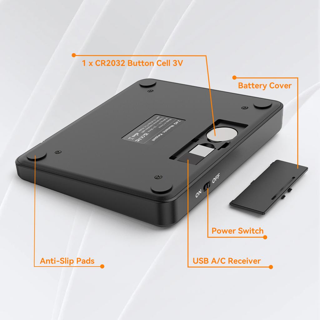 2,4G Drahtlose Ziffernblock 35 Tasten Kompakte Nummer Pad Kompatibel mit WinMacOS Kleine Tastatur