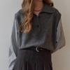 Maxza Stripe Shirt Layered High Neck Knit