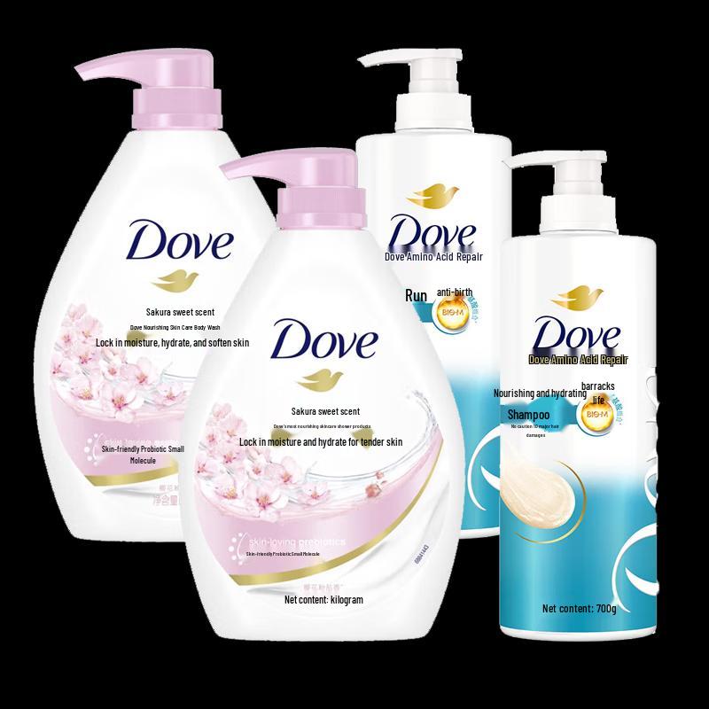 Dove Cherry Blossom Body Wash & Amino Acid Shampoo Bundle