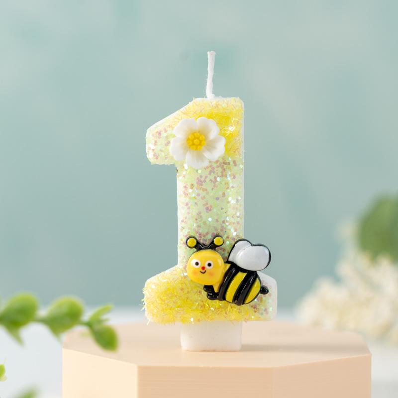 Creative Little Bee Digital Birthday Party Celebration Cake Decoration Candles 0-9 Products