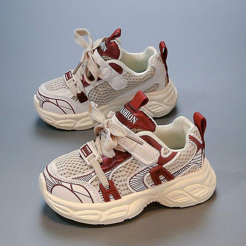 

Children s shoes spring and autumn new fashion non-slip sneakers boys and girls mesh breathable dad shoes 1-3 years old classmates recommended foot length + 0.5-1 красный
