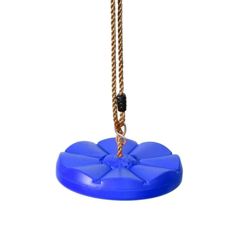 Children's Disc Swing with Height Adjustable Ropes Octagonal Petal Swing Hanging Swing Toys Indoor Outdoor Backyard Garden Swing