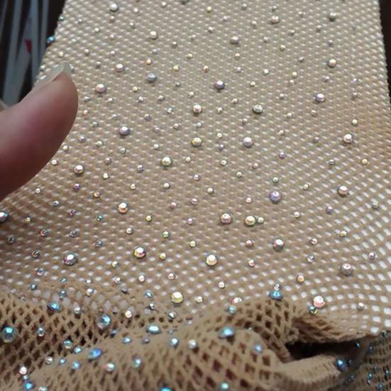 Sexiga strumpbyxor med strass Tunna akrylfiber Sexiga utskärningar i nätstrumpbyxor för nattklubb
