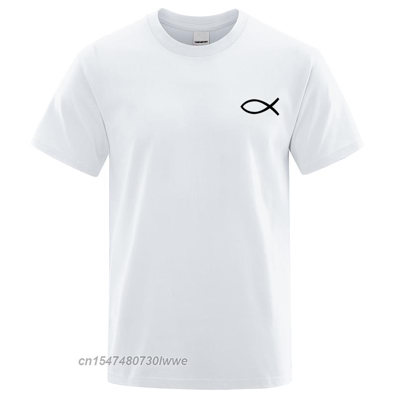 New T Shirt Unisexs Brand Tees Boys Male TShirt Tops Christian Jesus Fish High Quality Brand Unisex Tshirt