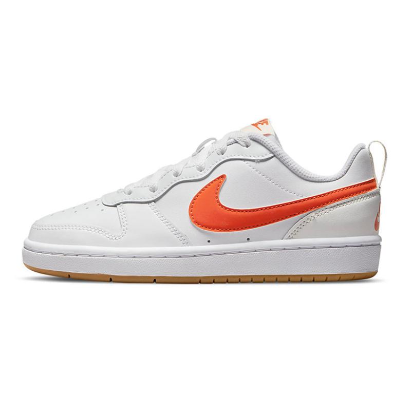 

Nike Court Borough 2 Low 2 Slip Resistant Lightweight Cushioning Low top Kids Skateboarding Shoes White Orange Sneakers BQ5448-114 36