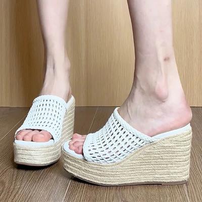 Zeppe Ciabatte da Donna Tacchi Alti Scarpe Firmate Sandali alla Moda da Donna 2025 Nuovi Estivi Infradito Casual Comodi Zapatos De Mujer